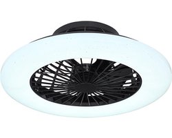 Travo Ventilator zwart/wit LED 3000-6000k 1200lm 52cm - Modern - Globo