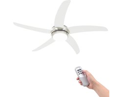 vidaXL Plafondventilator met lamp 128 cm wit