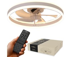 Vultec® - HALOT Plafondventilator met verlichting 50cm - Plafondlamp voor slaapkamer met afstandsbediening - Plafondlamp met ventilator - Dimbaar - Wit