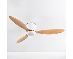 Zomer/winter plafondventilator Circo met aanpasbare kleurtemperatuur - houtoptiek