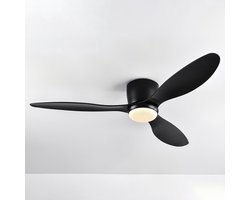 Zomer/winter plafondventilator Circo zwart met aanpasbare kleurtemperatuur