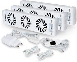 BALORS® Radiator Ventilator Triple set – Digitaal display - Instelbare temperatuurinstelling - Energiezuinig - Past op elke radiator & Makkelijk te installeren - Energie besparen door betere warmteverdeling - Speed Heating voor optimaal Comfort