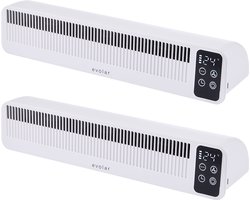 Evolar Radiator Ventilator Draadloos - 3W - Wit - 5200 mAh accu - met timer en Slimme Modus - 2 Stuks - EVO-RFW03