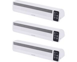 Evolar Radiator Ventilator Draadloos - 3W - Wit - 5200 mAh accu - met timer en Slimme Modus - 3 Stuks - EVO-RFW03