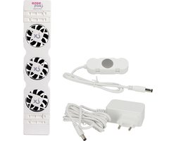 Ezeefox Radiatorventilator met 3 Ventilatoren en Thermosensor - Monoset - Universeel - Energiezuinig - Zeer stil - Radiator Ventilator – Wit