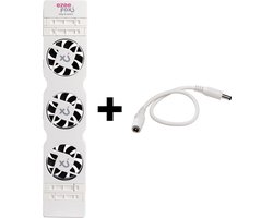 Ezeefox Radiatorventilator met 3 Ventilatoren en Thermosensor - Uitbreidingsset - Universeel - Energiezuinig - Zeer stil - Radiator Ventilator – Wit