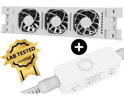 Heatfan 3 Single set - Radiator Ventilator met Touch Sensor - Universele Maat - Zonder Geluid - Geschikt voor radiator 30 tot 60cm - Wit