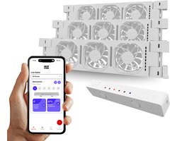 Heatfan 3 - Trio Set - Wit - Radiator Ventilator – met WIFI Controller – Energiezuinige Radiator Fan voor Verwarming – Geschikt voor radiatoren van 110 cm t/m 170 cm