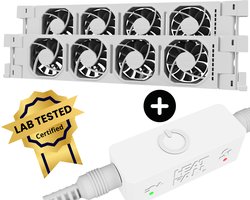 Heatfan 4 Duo set - Radiator Ventilator met Touch Sensor - Universele Maat - Zonder Geluid - Geschikt voor radiator 80 tot 130cm - Wit