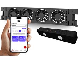 Heatfan 4 - Single Set - Zwart - Radiator Ventilator – Radiator Ventilator – met WIFI Controller – Energiezuinige Radiator Fan voor Verwarming – Geschikt voor radiatoren van 40 cm t/m 70 cm