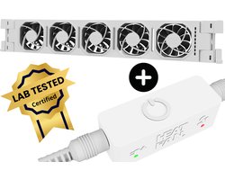 Heatfan 5 Single set - Wit - Radiator Ventilator met Touch Sensor- Universele Maat - Zonder Geluid - Geschikt voor radiator 50 tot 80cm
