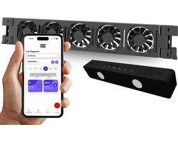 Heatfan 5 - Single Set - Zwart - Radiator Ventilator – Radiator Ventilator – met WIFI Controller – Energiezuinige Radiator Fan voor Verwarming – Geschikt voor radiatoren van 50 cm t/m 80 cm
