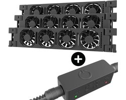 Heatfan radiator ventilator 4-voudig zwart - set 3 stuk (56189)