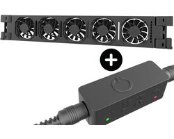 Heatfan radiator ventilator 5-voudig zwart - set 1 stuk (56073)