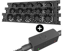 Heatfan radiator ventilator 5-voudig zwart - set 3 stuk (56097)