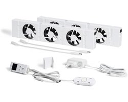 QEVA Radiator Ventilator - Ventilatorkachel - Elektrische Ventilator - Wit - 34cm x 12cm x 7cm