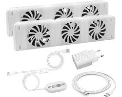 QH Booster Radiator Ventilator Duo set - Energiezuinig – 2 x zo snel warm - Tot 22% energiebesparing – Simpel te plaatsen – Fluisterstil