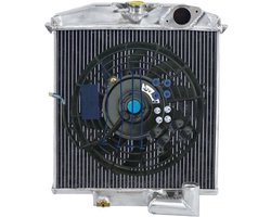 Radiator Aluminium Met Ventilator - Voor Jaguar XK120 3.4L - Aluminium Materiaal - Radiator Onderdelen - Radiator Accessoire