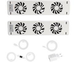 Radiator Ventilator Drie windopeningen Duo set- Past op elke radiator & Makkelijk te installeren - Energie besparen door betere - Radiatorventilatoren