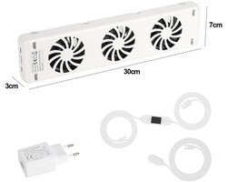 Radiator Ventilator Drie windopeningen Triple set- Past op elke radiator & Makkelijk te installeren - Energie besparen door betere - Radiatorventilatoren