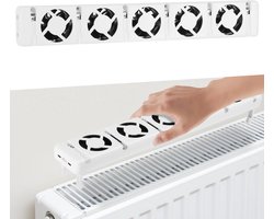 Radiator Ventilator Stille Ventilator voor Radiatoren - Universele Magnetische Aansluiting Mono set 5 ventilatoren