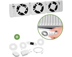 Radiator Ventilator Voor Sneller Verwarmen Van Kamers - Bespaar op je Energierekening - Geruisloos - Verwarming Ventilatie - 1 Stuk - Universeel Verstelbaar - Geschikt voor elke Radiator / Convector