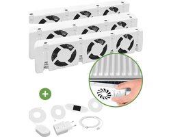 Radiator Ventilator Voor Sneller Verwarmen Van Kamers - Bespaar op je Energierekening - Geruisloos - Verwarming Ventilatie - 3 Stuks - Universeel Verstelbaar - Geschikt voor elke Radiator / Convector