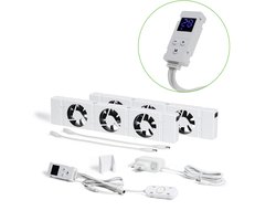 SpeedComfort Radiator Ventilator met Control Sensor - Duo Set (2x) - Sneller Verwarmen - Tot 22% Energie Besparen - Geschikt voor Warmtepomp - Meerdere Snelheden - Simpel te Plaatsen - Fluisterstil