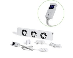SpeedComfort Radiator Ventilator met Control Sensor - Mono Set (1x) - Sneller Verwarmen - Tot 22% Energiebesparing - Geschikt voor Warmtepomp - Meerdere Snelheden - Simpel te Plaatsen - Fluisterstil - Nederlands Product - Wit