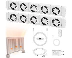 WARMFAY Radiator Ventilator 2 Pack met Nauwkeurige Temperatuurregeling - Magnetische Sensor & Digitaal Display