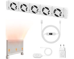 WARMFAY Radiator Ventilator met Nauwkeurige Temperatuurregeling - Magnetische Sensor & Digitaal Display