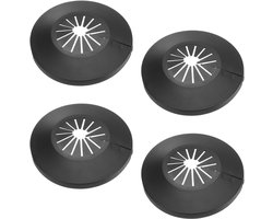 Waterpijp Cover Decoratie Fit 0.55"-1.14" (14-29mm), 4 stuks Flens Waterpijp PP Plastic Rozet Plaat Kraag Drain Line Cover Radiator voor Muur Pijp Buis Decoratie, Zwart