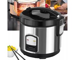400W Rijstkoker - 2 liter capaciteit - Zwart vlekbestendig - Warmhoudfunctie - Automatische uitschakelfunctie - Uitneembare binnenpan