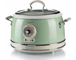 Ariete 2904/04 - Vintage Slowcooker - XL Rijstkoker - 3.5 Liter inhoud - 700 Watt - warmhoudfunctie - Groen