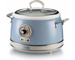 Ariete 2904/05 - Vintage Slowcooker - XL Rijstkoker - 3.5 Liter inhoud - 700 Watt - warmhoudfunctie - Blauw