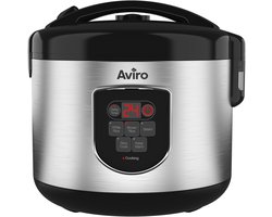 Aviro Rijstkoker - Slowcooker - 1,8L - 7 Functies - Warmhoudfunctie - Rice Cooker - Anti Aanbaklaag - Multicooker - 2-10 Personen - RVS