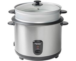 Bestron Rijstkoker 2.8L - ARC280 - 13-15 personen - Droogkookbeveiliging, warmhoudfunctie - Chroom