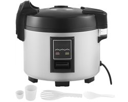 Commerciële rijstkoker en warmhoudapparaat - 13 liter / 60-kops - Antiaanbaklaag - Snel koken - Warmhouden 12 uur - Inclusief maatbeker en spatel - Voor restaurants