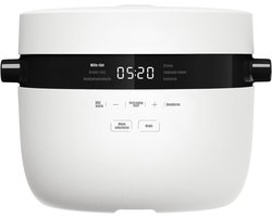Core® Rijstkoker - Koker - Stoompan - met Keramische Kom - LED-display - Wit - 22cm x 29cm x 28cm