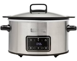 Digitale Slowcooker 3.5 Liter - Voor 3 Tot 4 Personen - Afneembare Binnenpan - Geschikt Voor Inductie - RVS Behuizing - Voor Vlees En Groenten - 2-Polige EU Stekker