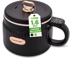 Draagbare Elektrische Rijstkoker 1,6L | Multifunctioneel met 6 Kookfuncties | Antiaanbak Coating & Digitaal Bedieningspaneel | Compact en Veilig