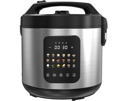 DVDSS® Elektrische snelkookpan - 6-in-1 Rijstkoker & Stoomkoker - 1200W - 5L - Warmtehoud functie - Zilver