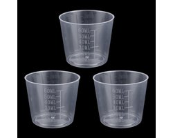 Gosknor 3 Stuks Rijstmaatbekers, 60ml Transparant Plastic Kleine Wasbeker voor Rijstkoker Vervanging voor het Meten van Droge en Vloeibare Ingrediënten Keukengadgets