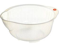 Japans rijstwaskom met zeef en afvoer, 2,5 liter