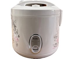 KABO - Deluxe rijstkoker 1.8L met stomer - YD-818M - wit - luxe design - compact - Inclusief stoommandje, lepel en maatbeker - dekselveiligheidsgrendel - warmhoudfunctie