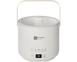 KitchenLove Rijstkoker - 0.4L - Multicooker - Rice Cooker - Slowcooker - 1 tot 2 Personen - Klein - Créme Wit