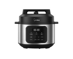 Multi-Cooker - Snelkookpan - Slowcooker - Rijstkoker - Sous Vide - Cakemaker - 9-in-1 Multicooker - Elektrische Hogedrukpan - 6 Liter - Keukenapparaat - Digitale Multicooker - Kooktoestel Groot Gezin - 12 Programma's - Zwart