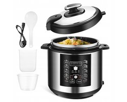 Multicooker 6L - Elektrische Snelkookpan & Slowcooker in 1 | 12-in-1 Functies: Stomen, Bakken, Rijst & Yoghurt Maken | Veiligheidsdeksel met Handvat