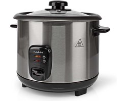 Nedis Rijstkoker – 5 Porties – Warmhoudfunctie – Anti-aanbaklaag – 1,5 Liter – RVS