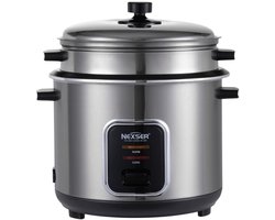 Nexser Low Carb Rijstkoker 6L – Multifunctionele Elektrische Rijstkoker met Non-Stick Pan, Warmhoudfunctie & Oververhittingsbeveiliging – RVS